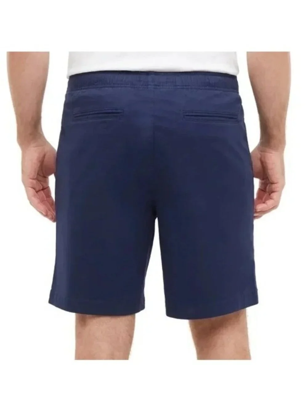 NWT Banana Republic Men's L Blue Pull-On Chino Shorts  Cotton Blend Casual